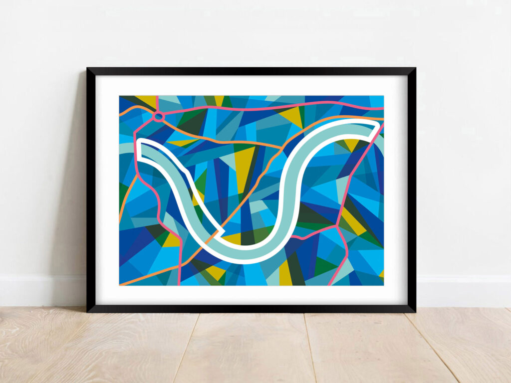 Graphic Print Thames Towpath